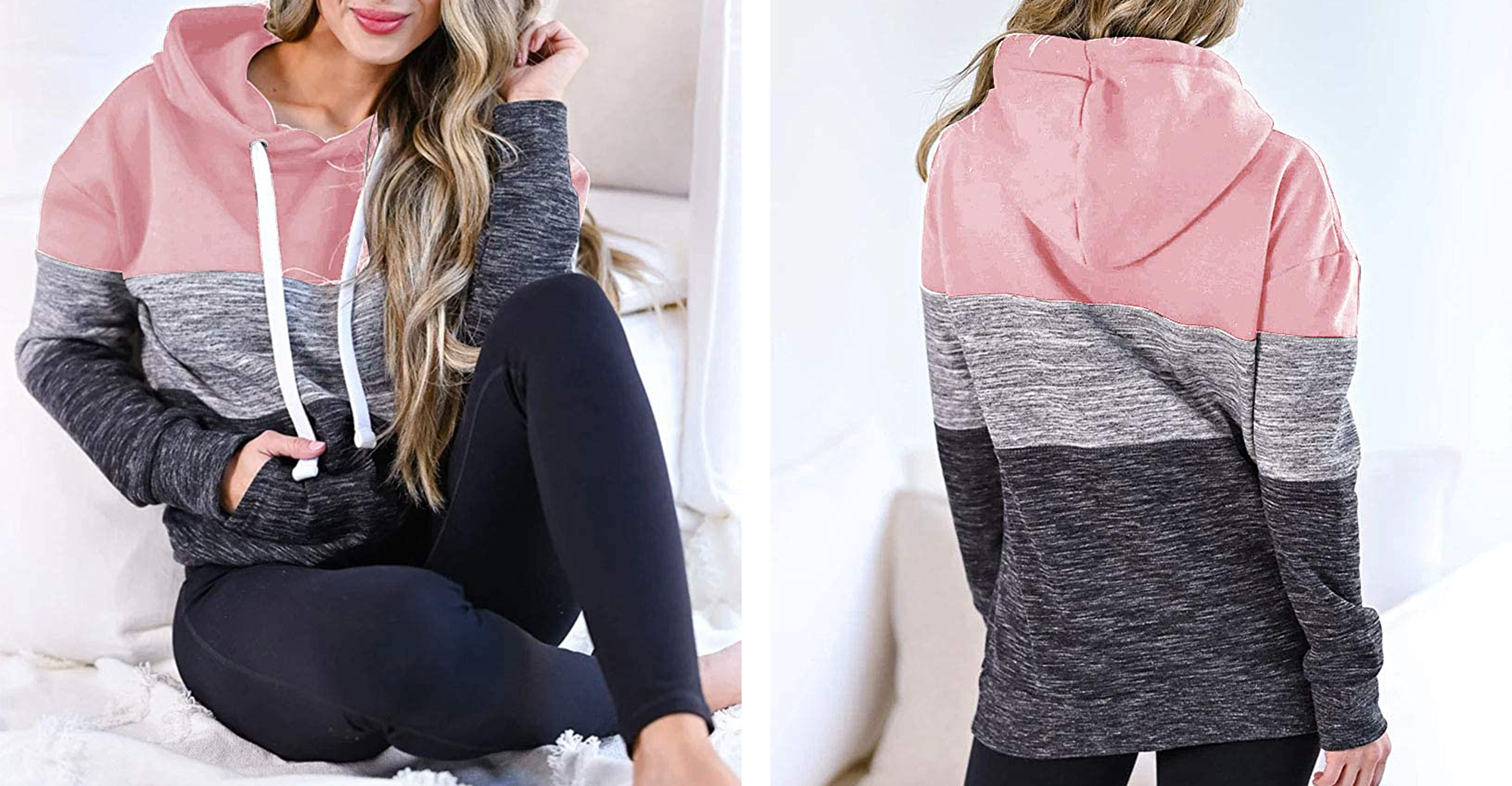 Vivitulip Lightweight Pullover Color-Block Hoodie