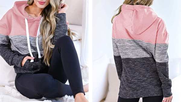 Vivitulip Lightweight Pullover Color-Block Hoodie