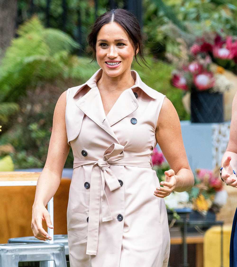 Meghan Markle during a Creative Industries and Business Reception in Johannesburg How Meghan Markle Hid Her Baby Bump Ahead of 2nd Pregnancy Announcement
