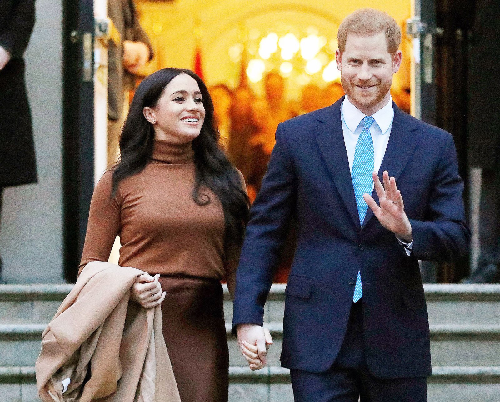 Meghan Markle and Prince Harry visiting Canada House in London How Meghan Markle Hid Her Baby Bump Ahead of 2nd Pregnancy Announcement