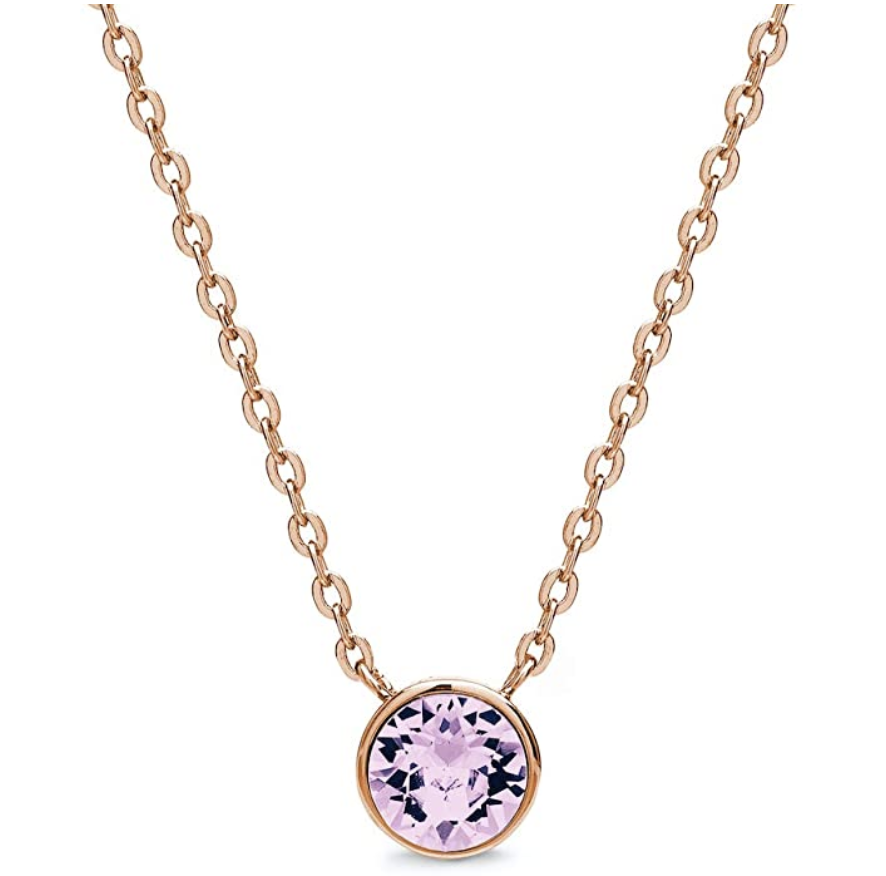 AURA 18K Rose Gold Plated Womens Pendant Necklace