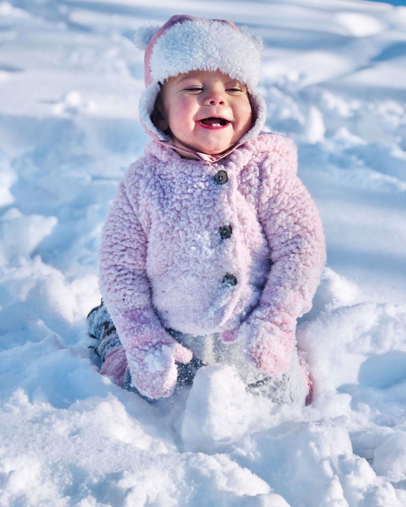 Abbie Duggar Daughter Playing in the Snow