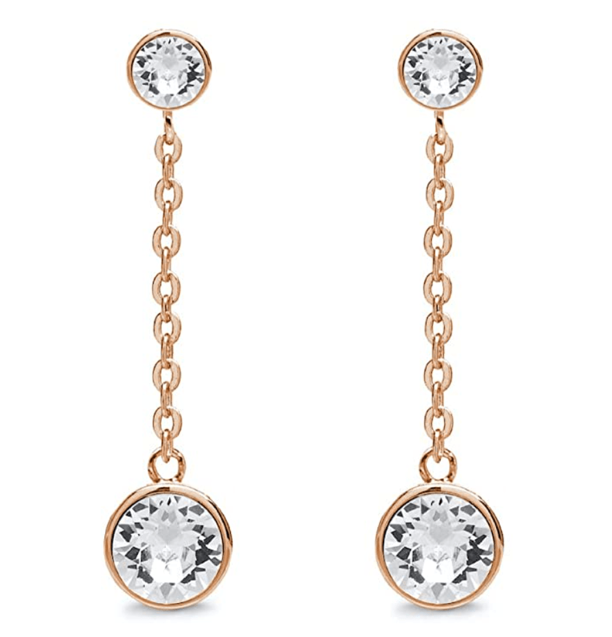 Aura 18K Rose Gold Plated Double Drop Chain Earrings
