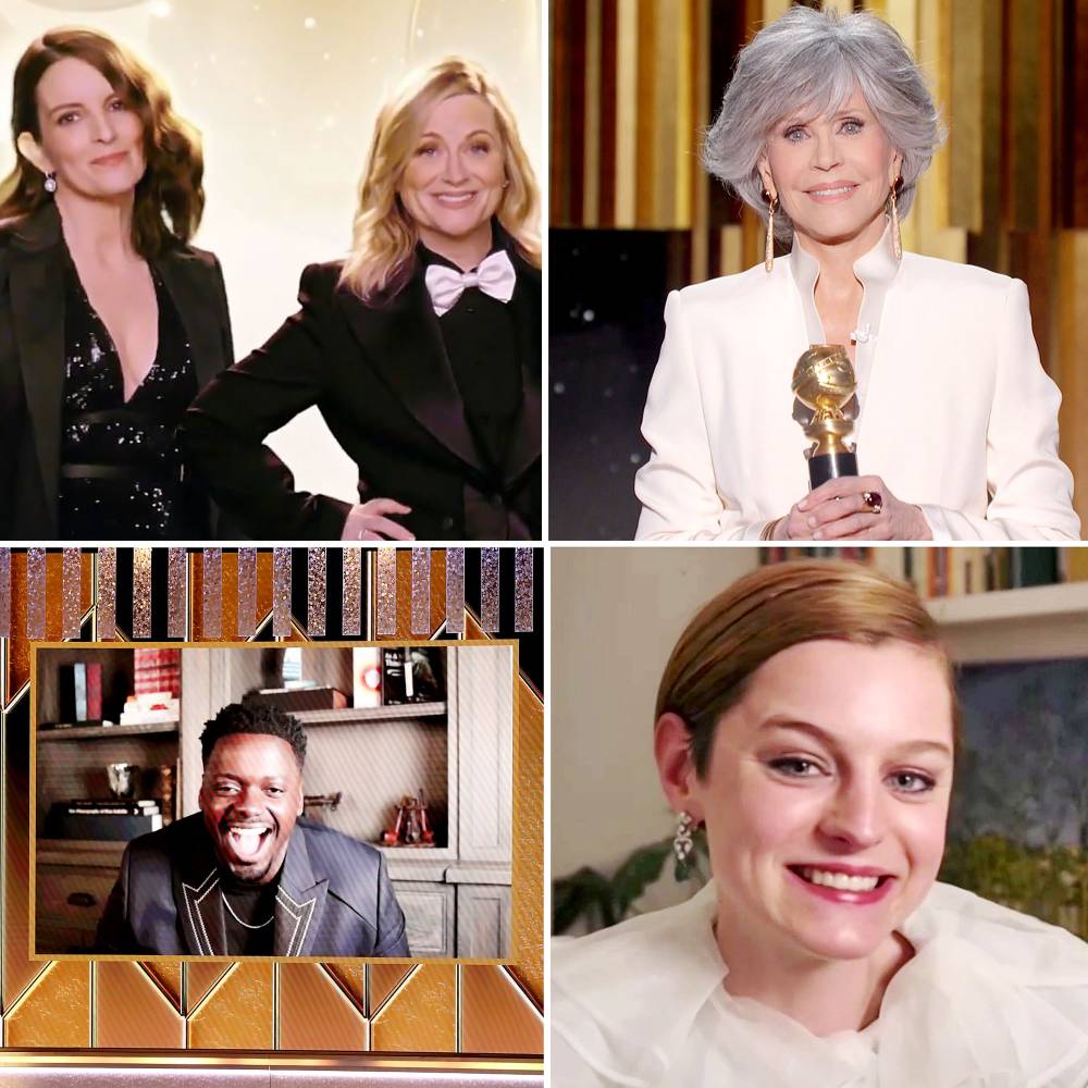 Biggest Moments From Golden Globes 2021 Tina Fey Amy Poehler Jane Fonda Daniel Kaluyaa Emma Corrin