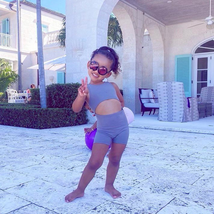 Chicago West Poses Just Like Mom Kim Kardashian, Flashes a Peace Sign