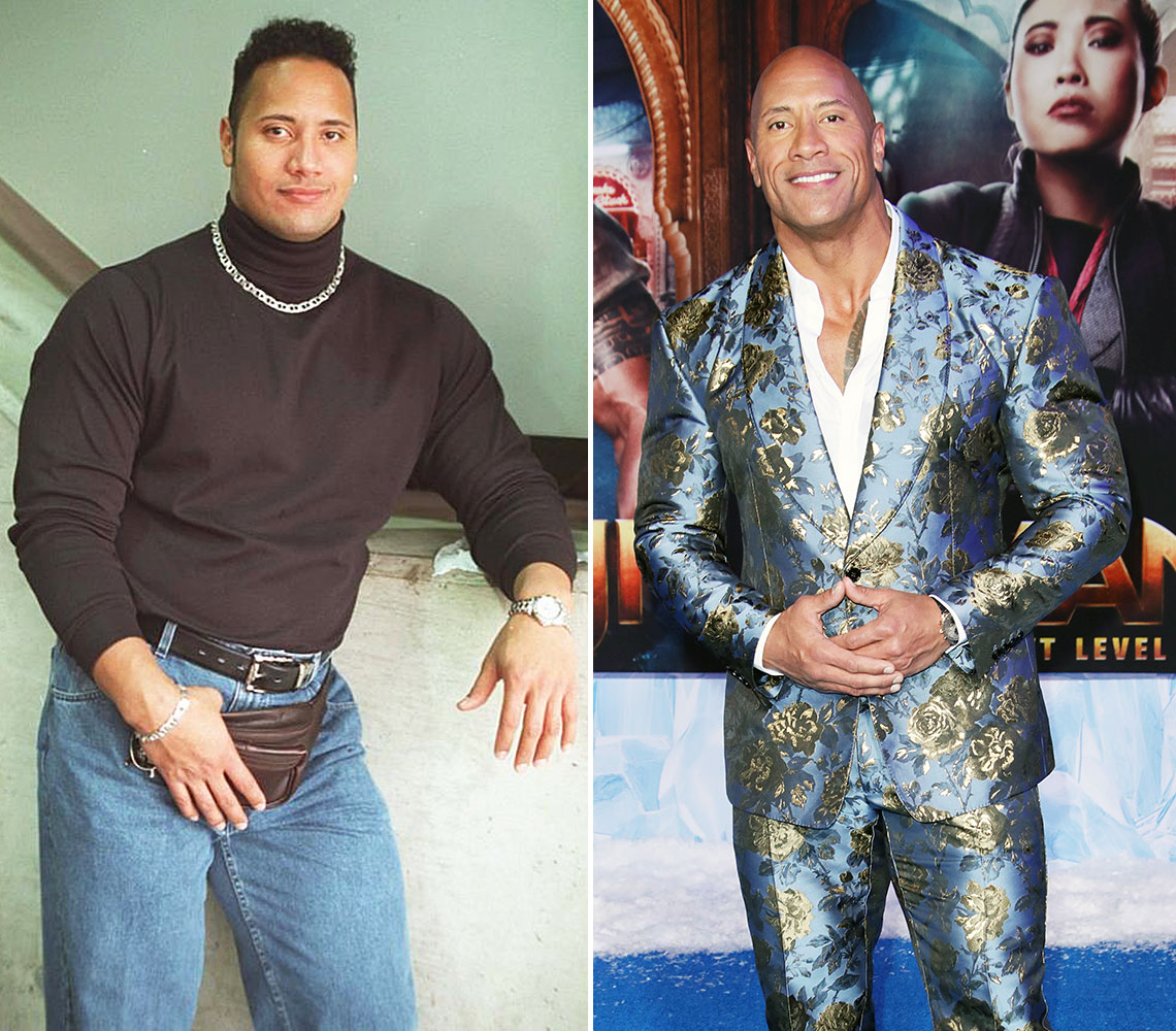 Dwayne The Rock Johnson 90s Stars Then and Now