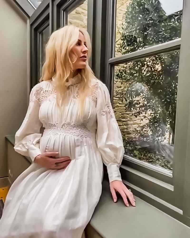 Ellie Goulding Pregnant Vogue White Dress Third Trimester