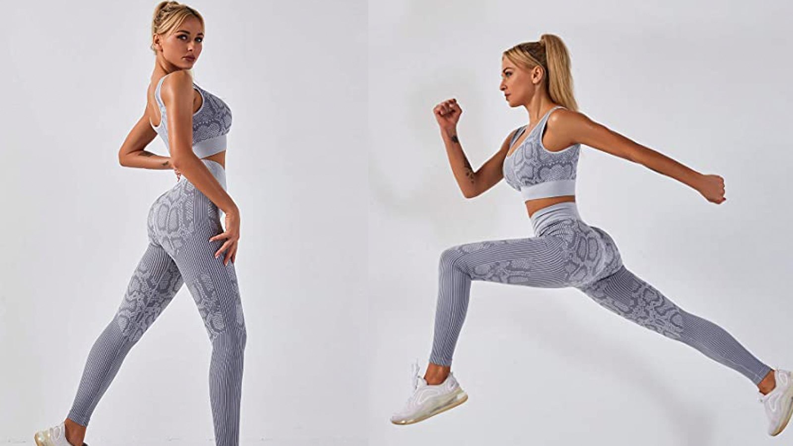 ICEYOU Yoga Sets for Women 2 Piece Tie Dye Seamless Tracksuit Workout Outfits