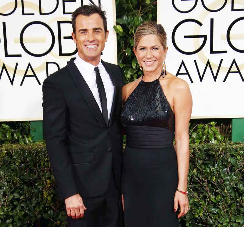 Justin Theroux and Jennifer Aniston arrive at the Golden Globes 2015 Jennifer Aniston Ex Justin Theroux Sends Love on Her 52nd Birthday