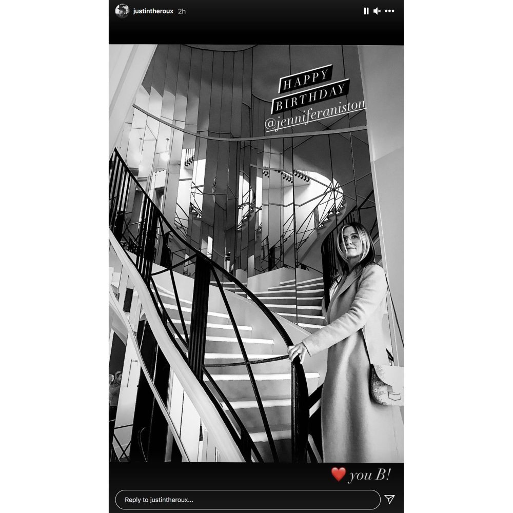 Jennifer Aniston Ex Justin Theroux Sends Love on Her 52nd Birthday