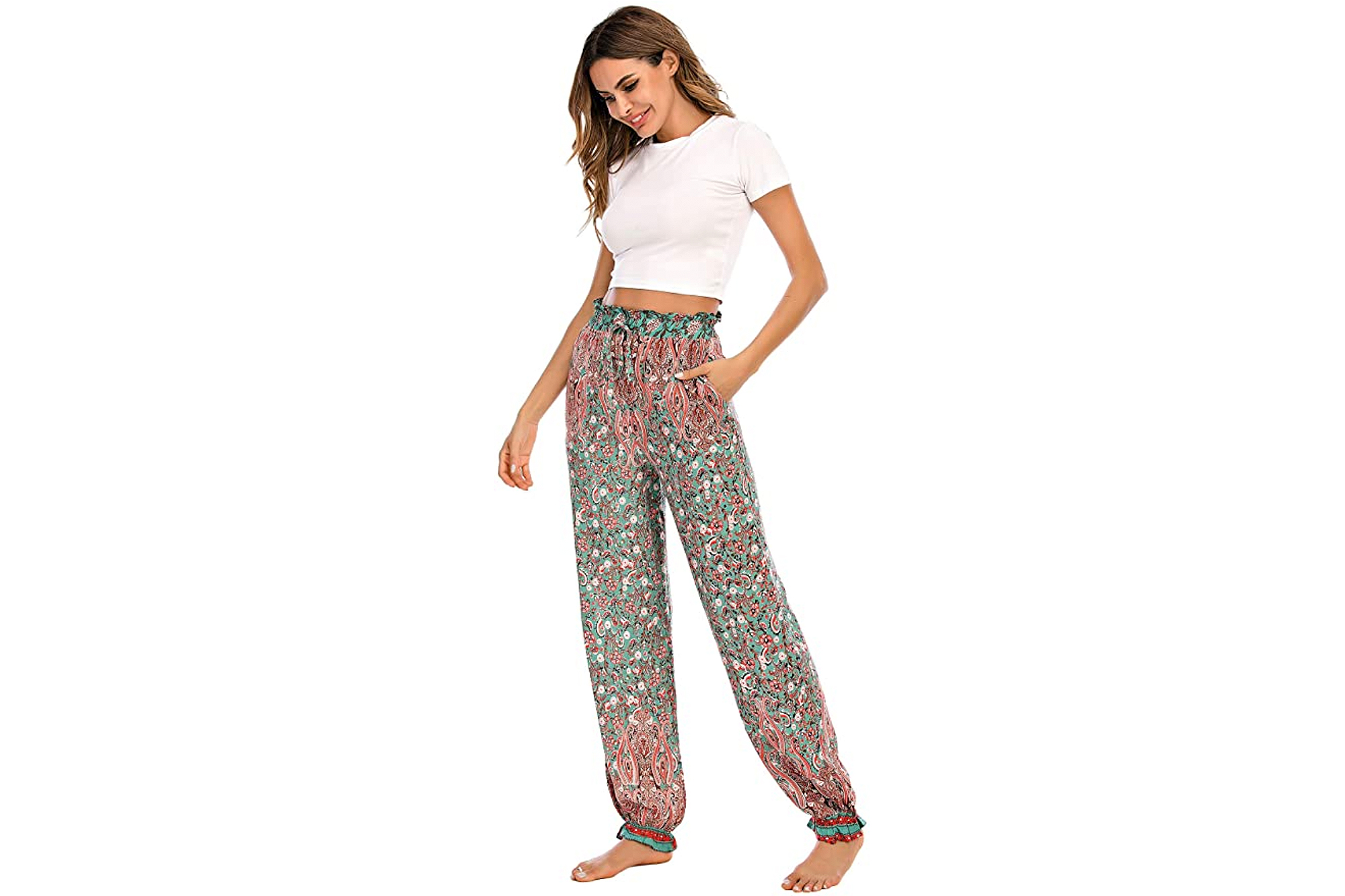 Women Palazzo Harem Trousers Boho Pants Baggy Gypsy Hippie Pocket Casual  Yoga | eBay