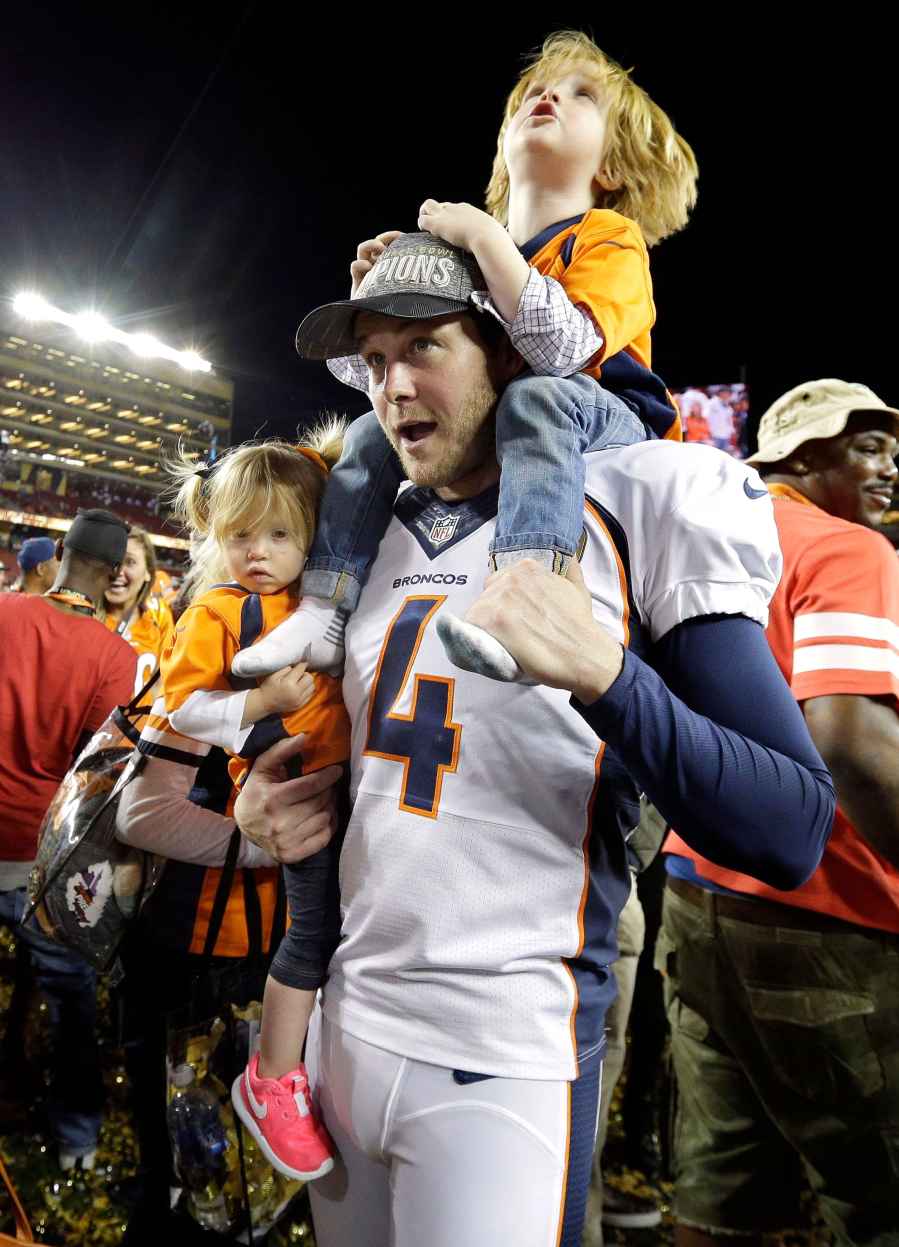 Britton Colquitt NFL Players Celebrating Super Bowl Wins With Their Kids Over the Years