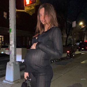 Pregnant Emily Ratajkowski Steps Out in Sexy, Sheer Catsuit