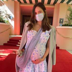 Pregnant Katharine McPhee Cradles Her Growing Baby Bump While Toting Her Dog