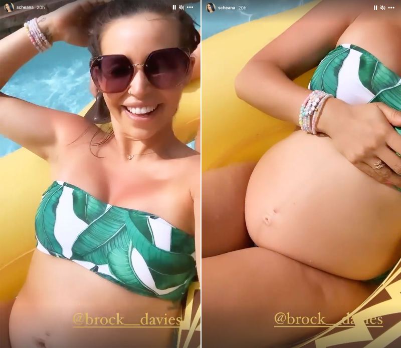 Pregnant Scheana Shay Baby Bump in Patterned Print Bikini