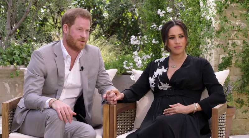 Prince Harry Fears He Left Royal Family Because of Fear That History Repeats Itself in First Promo for New Interview Meghan Markle Pregnant Black Dress