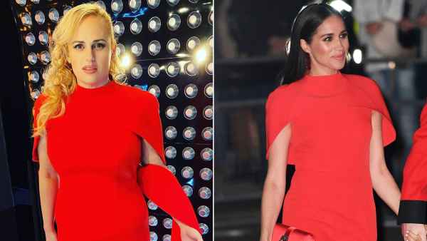 Twins! Rebel Wilson Stuns in Same Red Dress Meghan Markle Wore Last Year