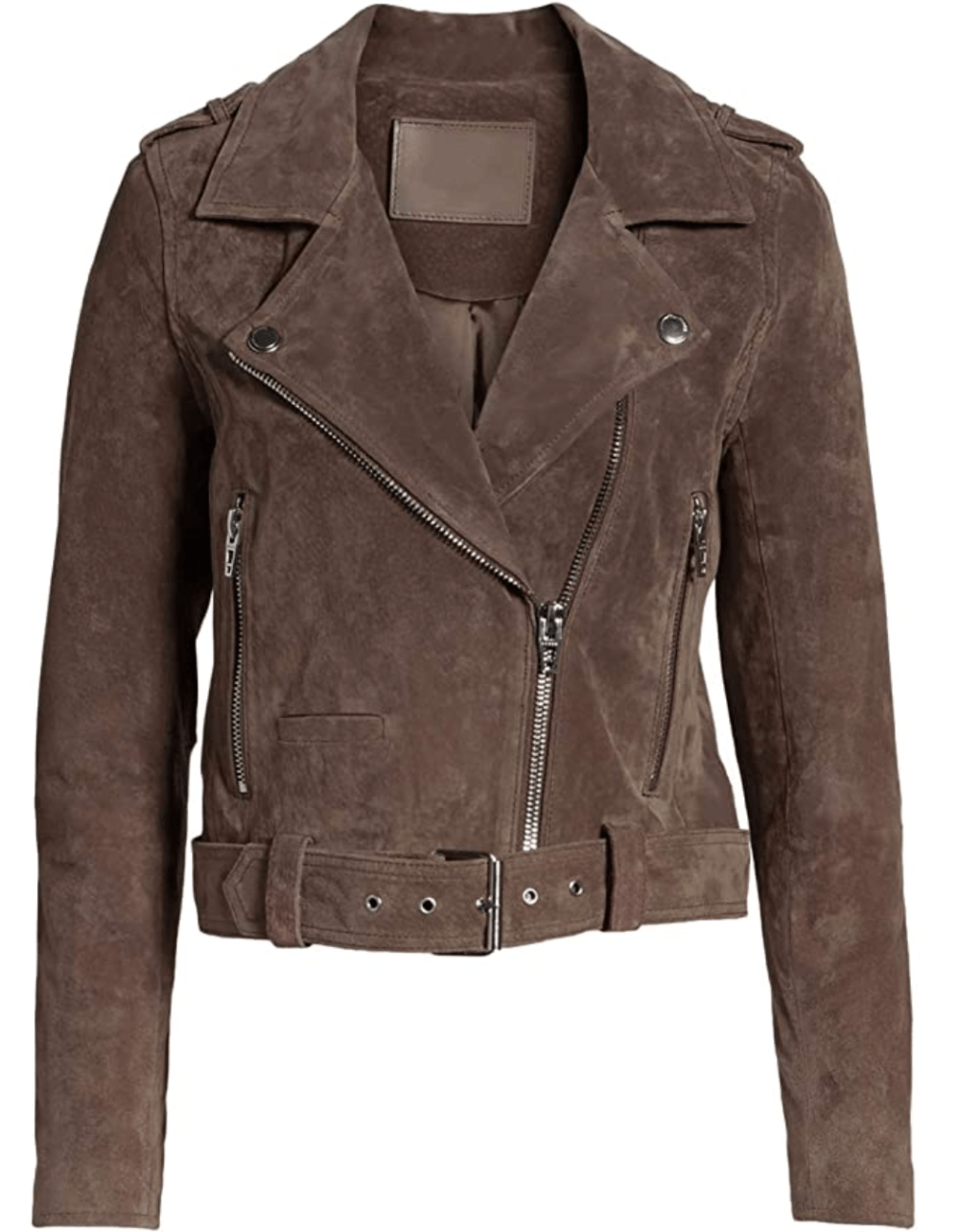 Blibea Women's Zipped Notch Collar Moto Biker Jacket