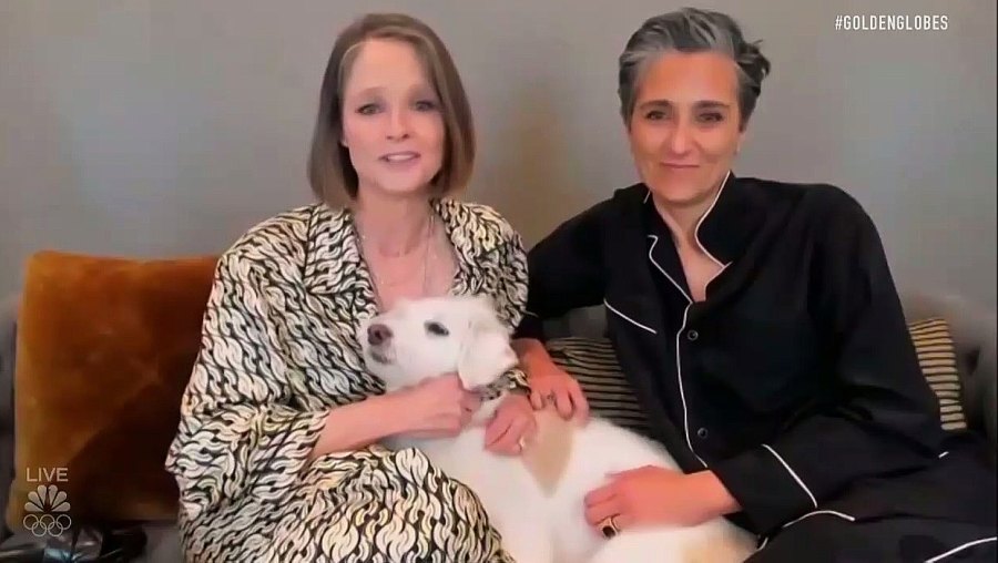 Stars With Their Pets at the Golden Globes Jodie Foster