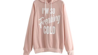 SweatyRocks Women's Hoodie Letter Print Long Sleeve Hooded Sweatshirt