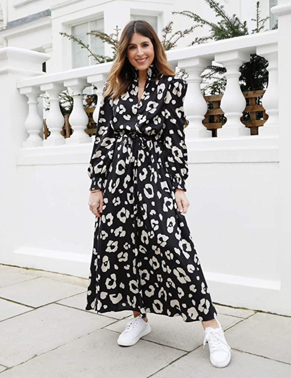 The Drop Women's Leopard Print Mock-Neck Long-Sleeve Maxi Dress by @wearetwinset