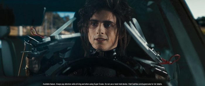 Timothee Chalamet Transforms Into Edward Scissorhands’ Son in Super Bowl Ad With Winona Ryder