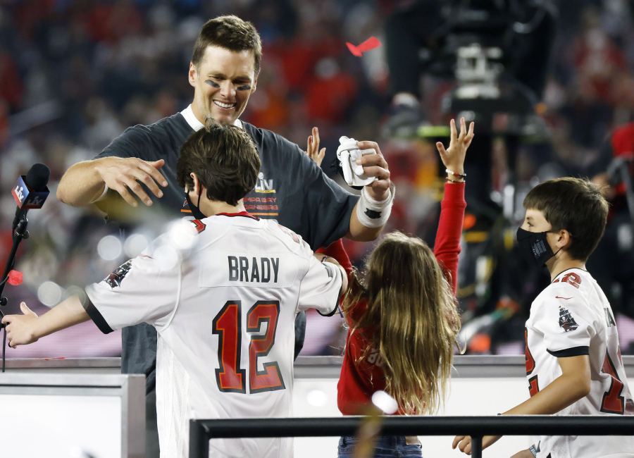 Tom Brady Adorably Celebrates Super Bowl LV Win With 3 Kids: Pics