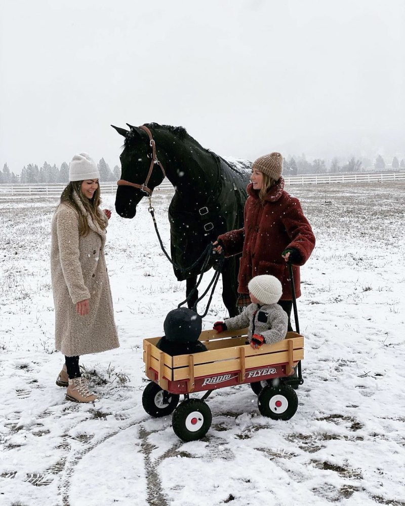 Tom Welling Son Riding In A Wagon With Horses In The Snow