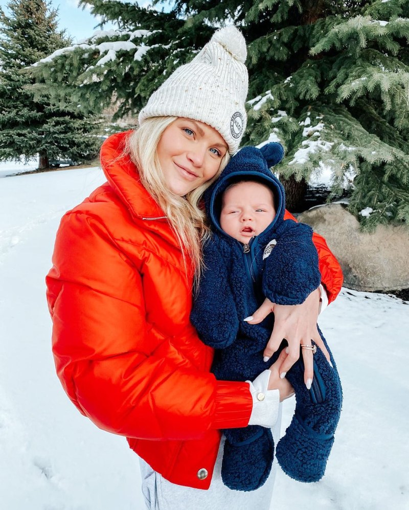 Witney Carson and Baby Leo in Snow