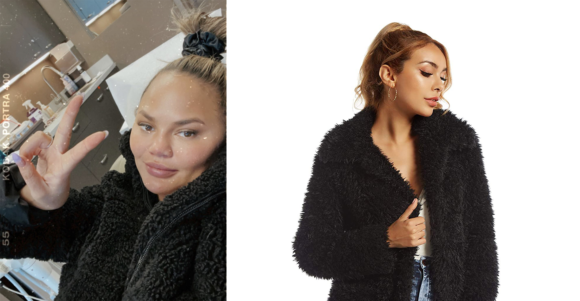 chrissy-teigen-black-coat