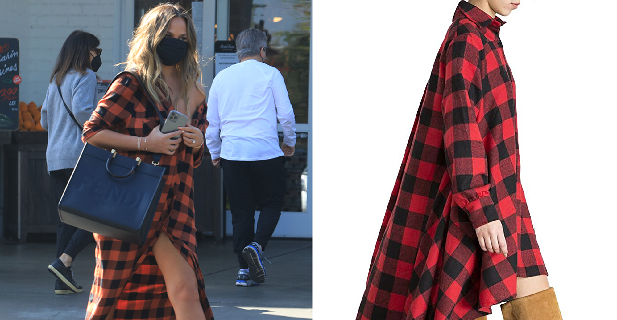 OLRAIN New Plaids Irregular Hem Casual Shirt Dress