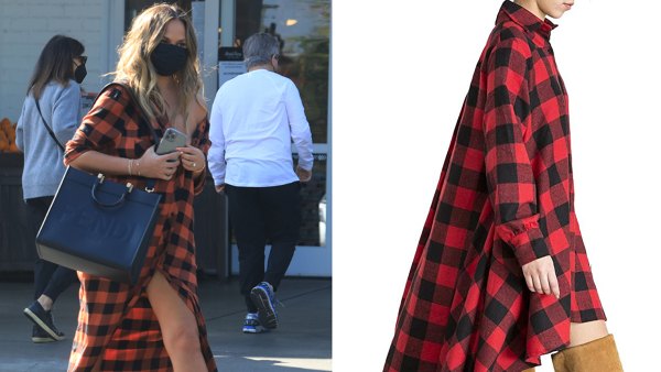 OLRAIN New Plaids Irregular Hem Casual Shirt Dress