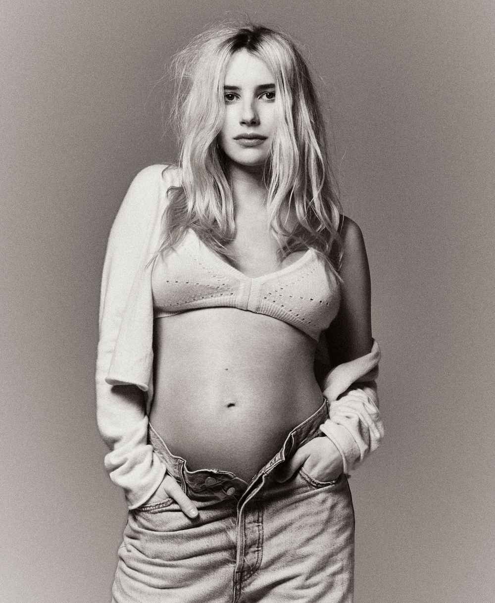 Emma Roberts Goes from Dressed Down to Done-Up in Pregnancy Photo Shoot