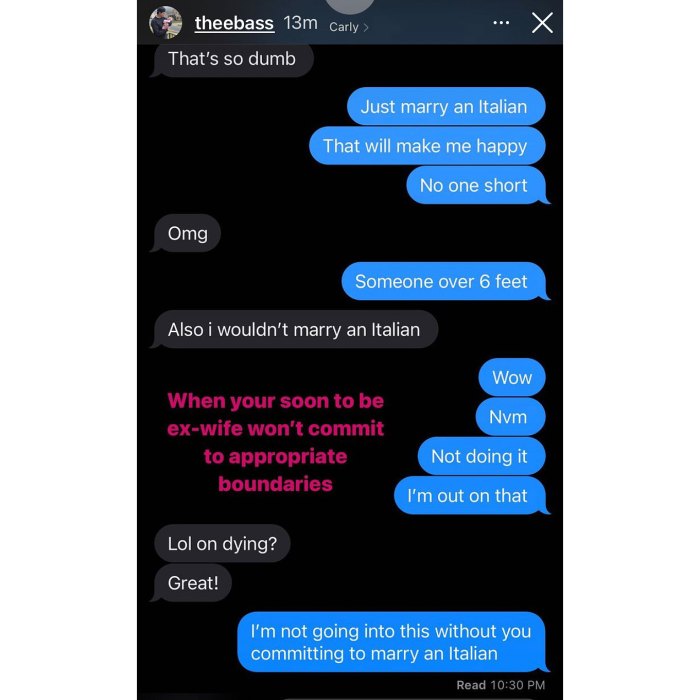 Evan Bass bromea sobre Carly Waddell separándose y saliendo de nuevo durante un breve regreso a Instagram