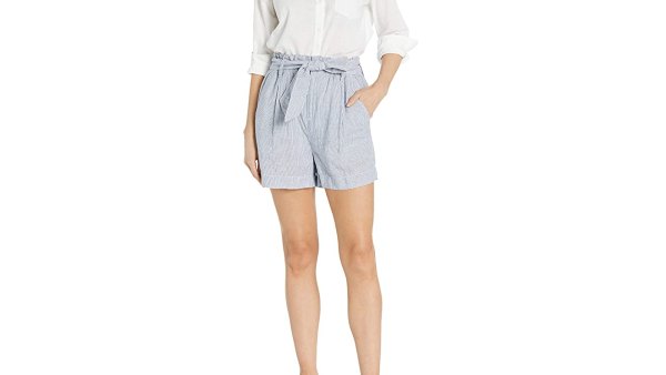Goodthreads Women's Washed Linen Blend Paper Bag Waist Shorts