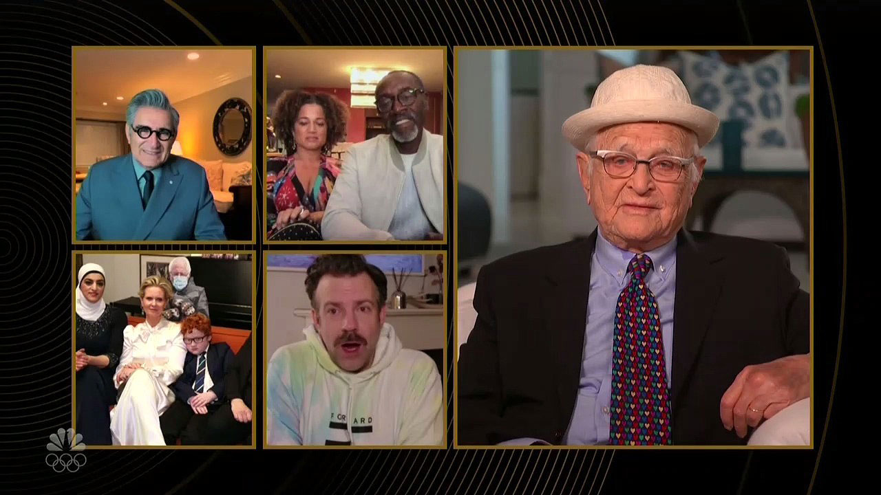 Jason Sudeikis Shocked to Learn Norman Lear Is Almost 99 Golden Globes 2021 Awards Show Audience Reactions