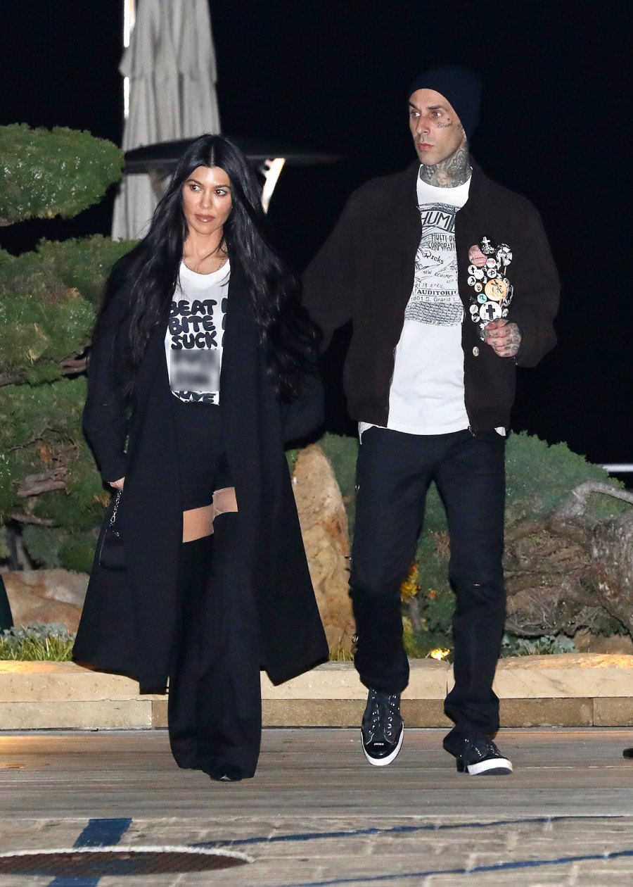 Kourtney Kardashian Wears Nsfw T Shirt On Travis Barker Date Night