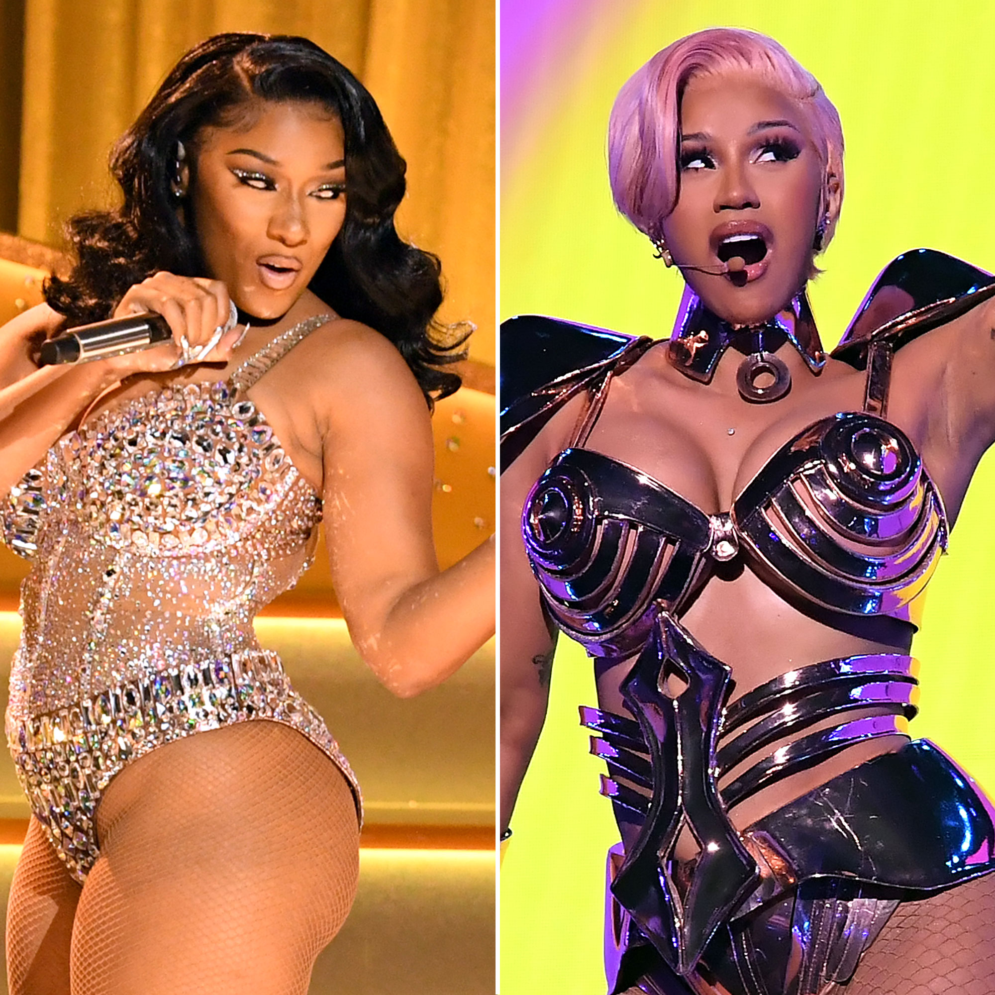 Megan Thee Stallion and Cardi B Perform Raunchy Version of WAP at Grammys 2021