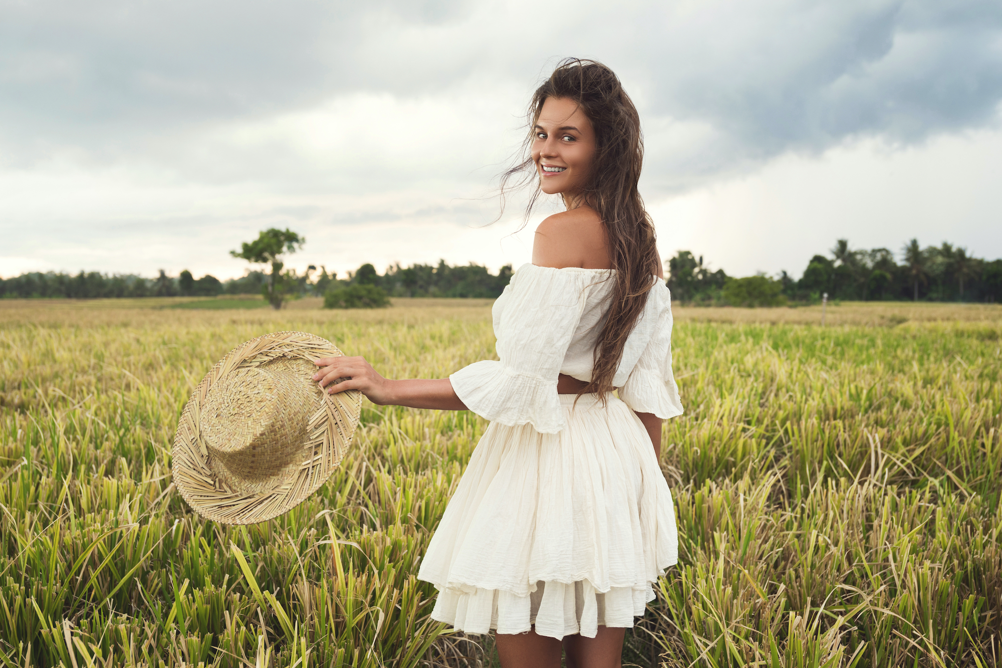 Off-The-Shoulder-Dress-Stock-Photo
