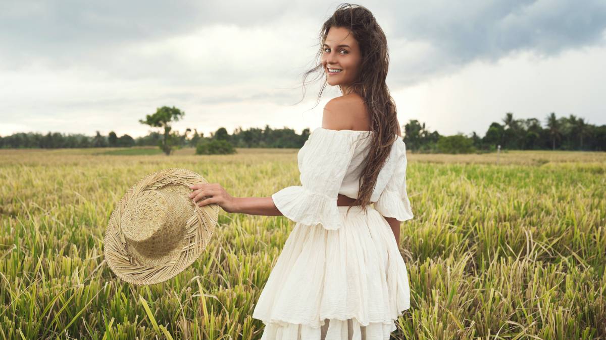 Off-The-Shoulder-Dress-Stock-Photo