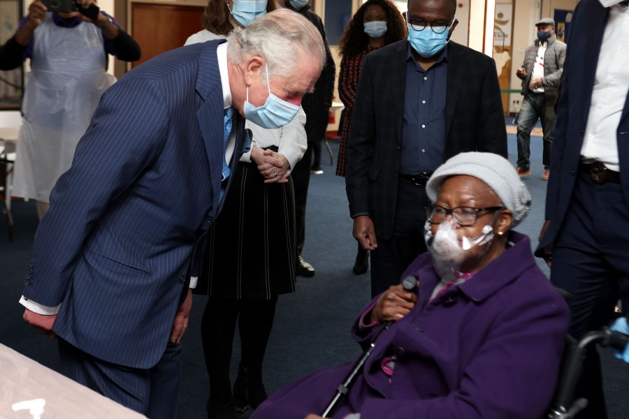 Prince Charles Visits Jesus House Church NHS Vaccine Pop-Up Clinic