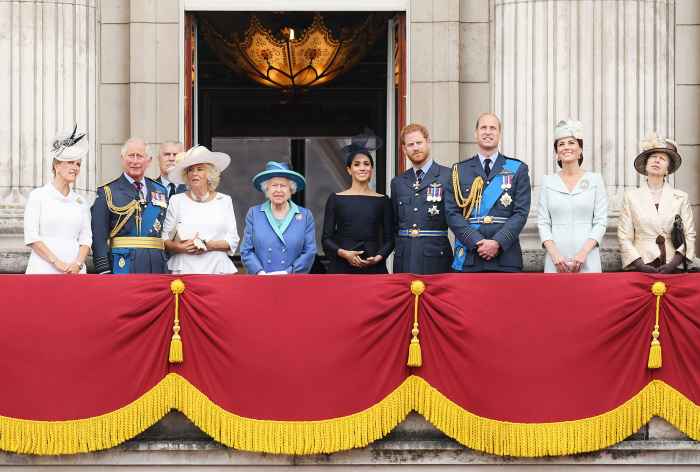 The Royal Family on the balcony of Buckingham Palace during the 100th Anniversary of the Royal Air Force Prince Harry Says Royal Family Cut Him Off Financially After Exit