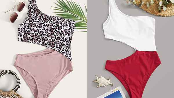 SweatyRocks Women's One Shoulder Cutout One Piece Swimsuit Monokini