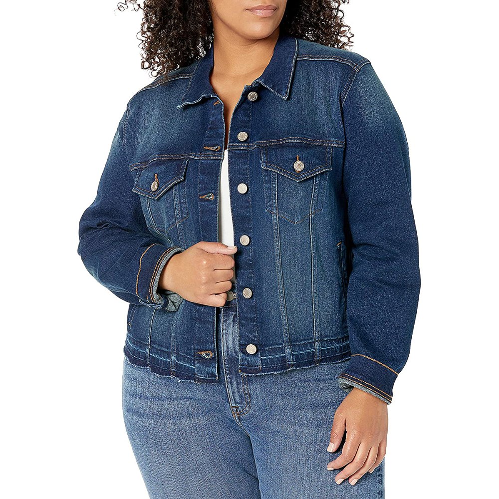 The Drop Downtown Cropped Cutoff Denim Jacket