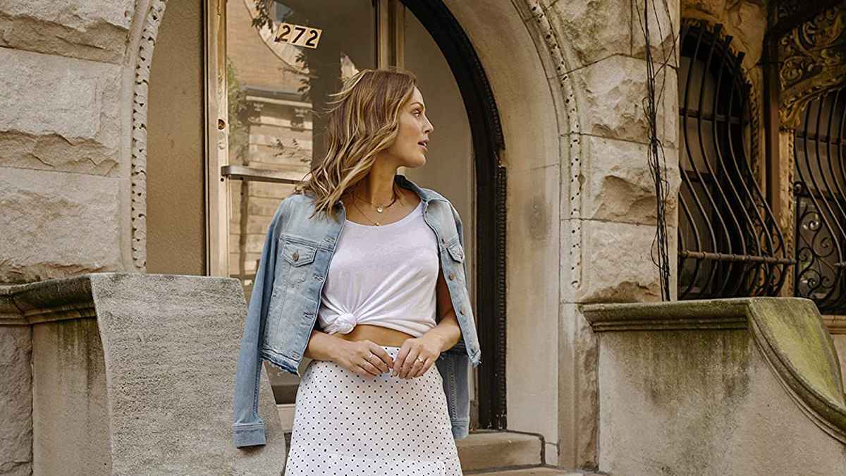 The Drop Downtown Cropped Cutoff Denim Jacket