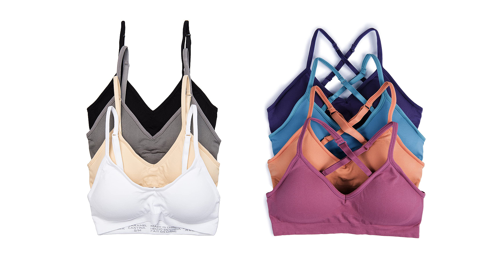 Caramel Cantina 4-Pack V-Neck Padded Bralette