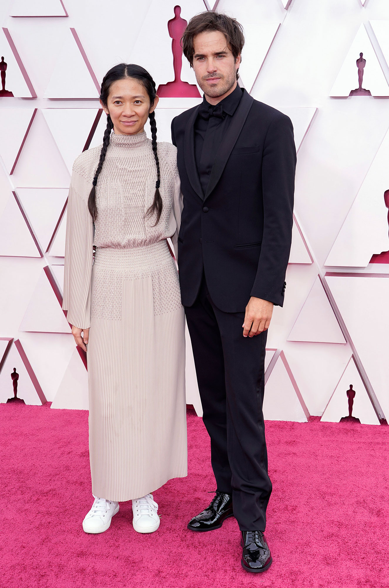 Chloe Zhao and Joshua James Richards Couples Dazzle at Oscars 2021