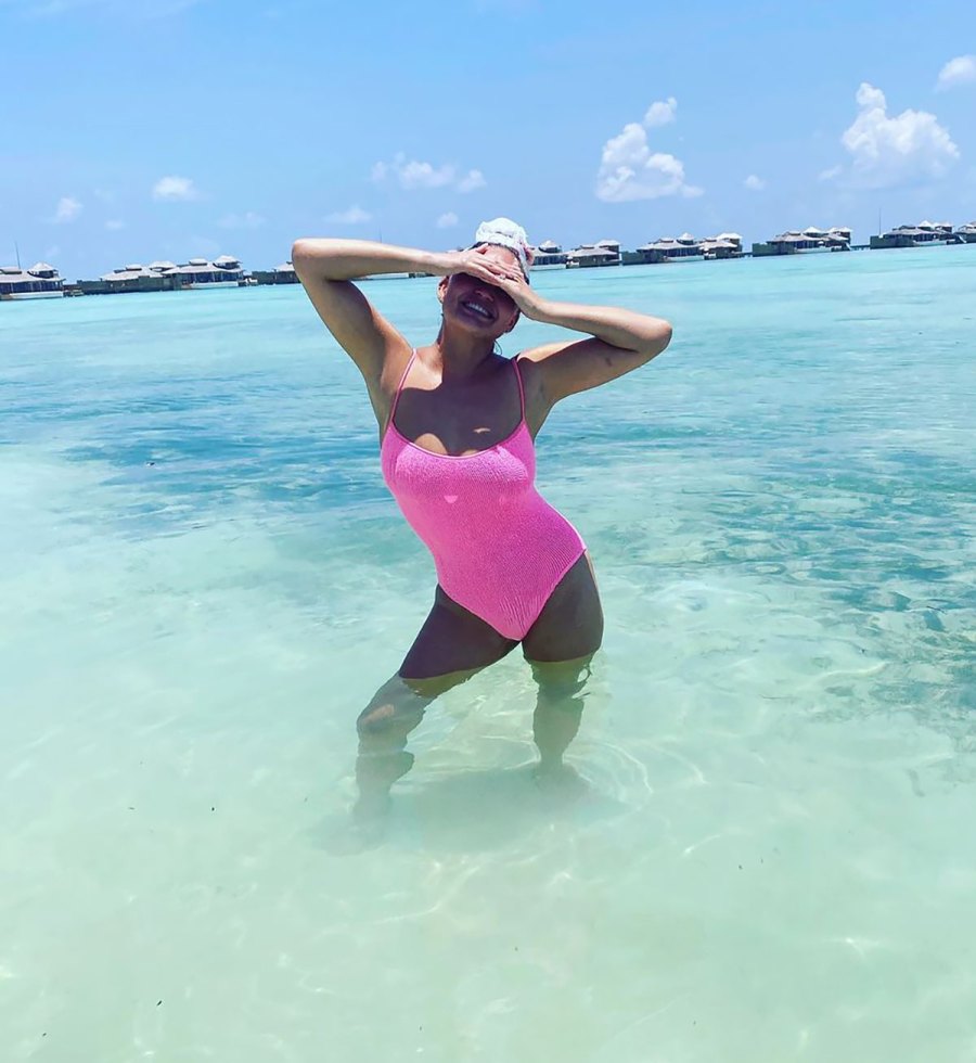 Pretty in Pink! Chrissy Teigen Stuns in One-Piece on Family Vacation