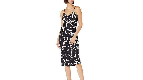 Daily Ritual Women's Georgette Fluid Drape Standard-Fit Slip Dress