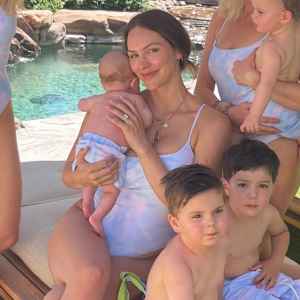 Too Cute! Katharine McPhee Twins With Baby Boy in Tie-Dye Bathing Suits